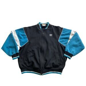 Vintage 80s Adidas Mens Full Zip Colorblock Track Jacket Size XL